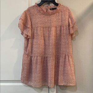 Elegant Blush Patterned Blouse